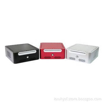 Noiseless Mini ITX Desktop Case Horizontal , 3.5mm Aluminum